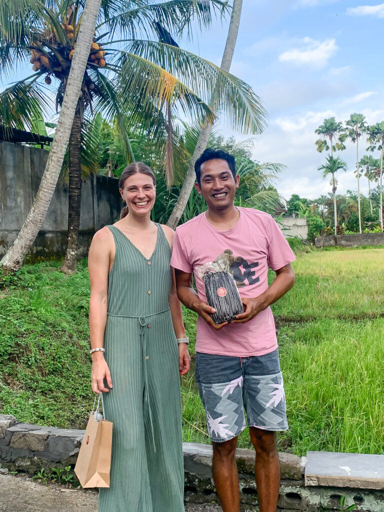 Visiting a vanilla farmer in Bali
