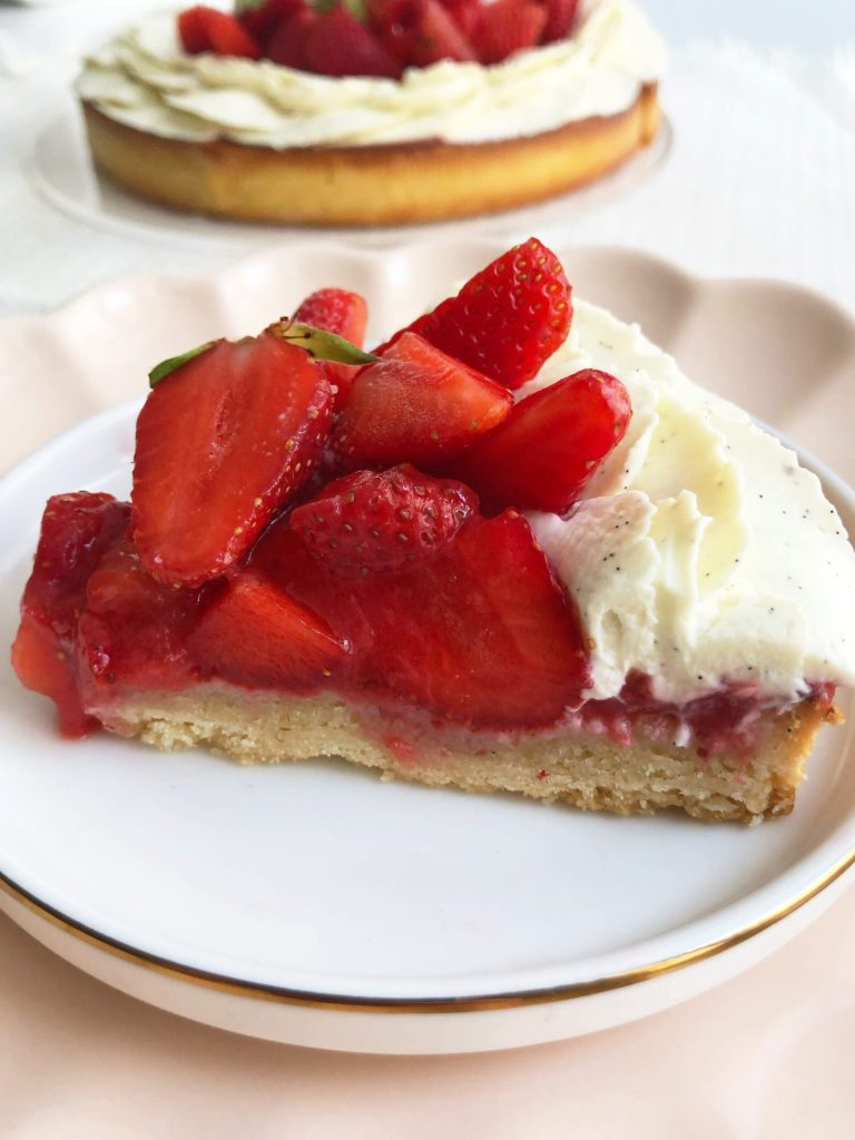 Slice of gluten-free strawberry tart